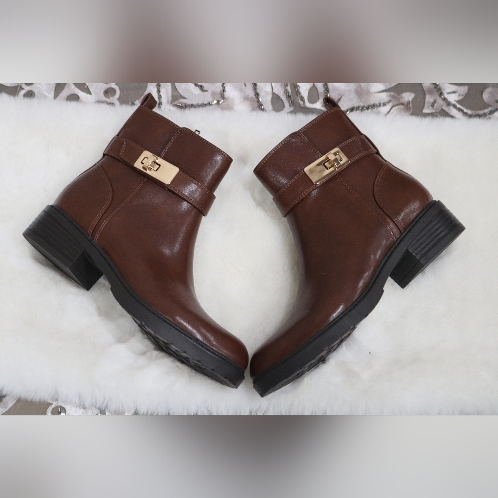 Giani Bernini Becca Buckled Booties, Mocha 5M
